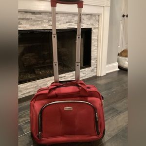 Ricardo Beverly Hills Red Carry On Overnight Rolling Travel Bag